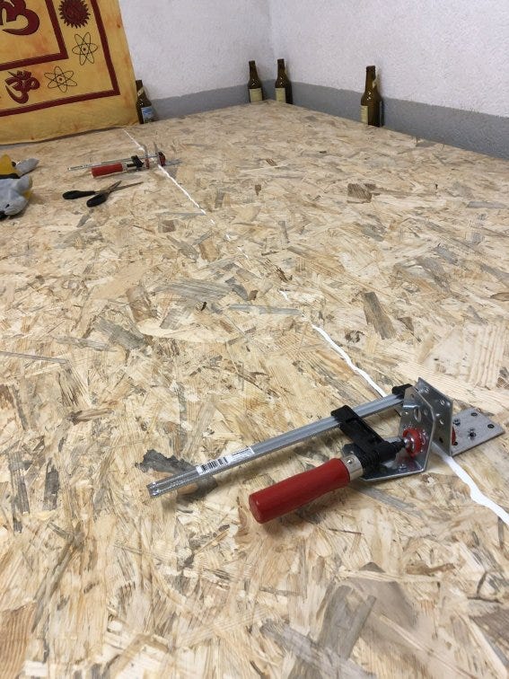 Glueing OSB boards