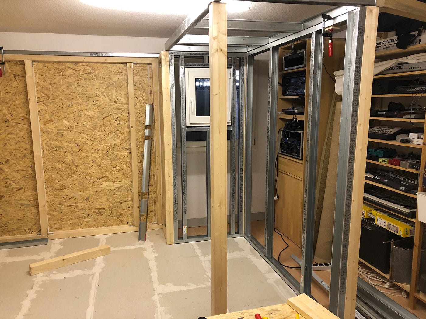 Metal profile wall construction