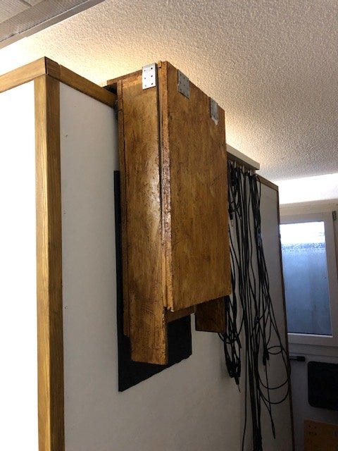 Fan housing in rustic oak
